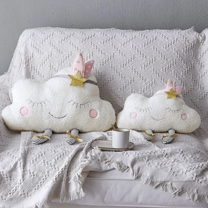 Bolster Cushion Round - Cloud Plushของเล่นตกแต่งหมอนสำหรับโซฟาเตียงตุ๊กตาหมอนเด็กเด็กคริสต์มาสของขวัญBolster Home Decor