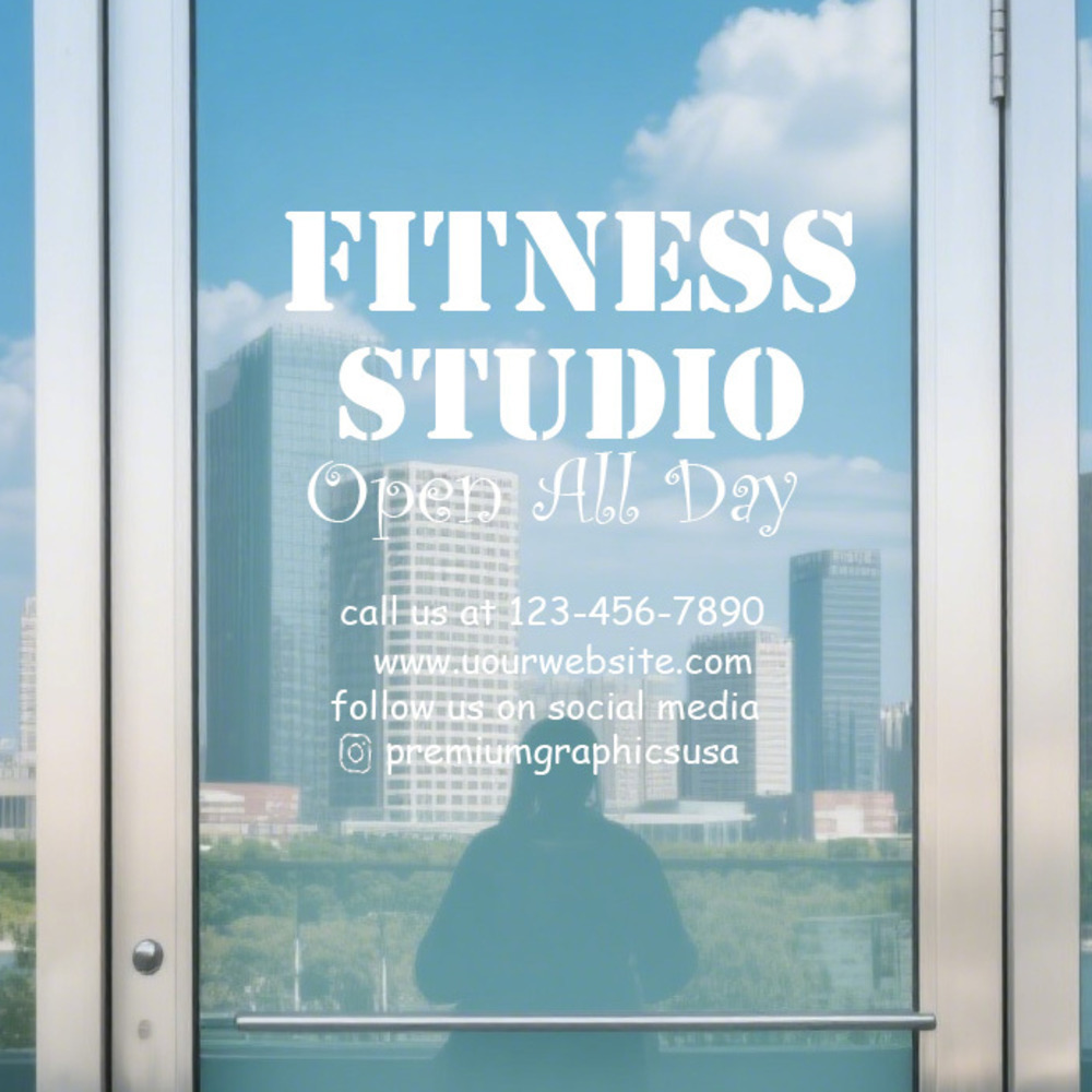 Pilates X Yoga - สติกเกอร์หน้าต่างสตูดิโอที่ปรับแต่งได้ / ชื่อบริษัทของคุณหรือสติกเกอร์ไวนิลหน้าร้านประตูหน้าต่างตัวอักษรโยคะพิลาทิสยิม Cyc