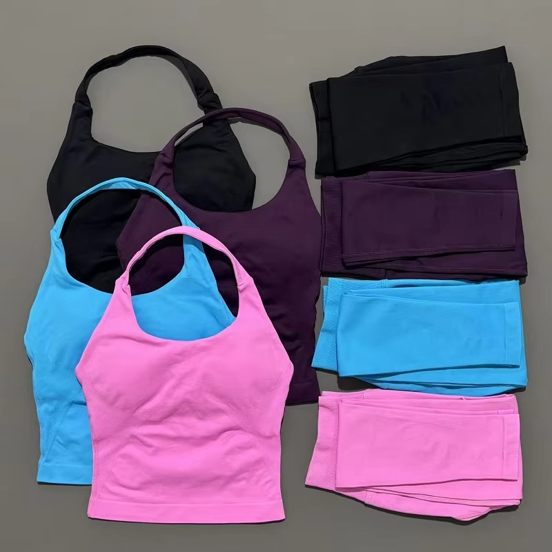 Pilates Yoga Set - ชุดออกกำลังกายผู้หญิง 2 ชิ้น ชุดโยคะ ชุดกีฬา ชุดโยคะเอวสูง