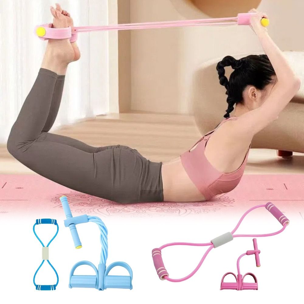 Pilates Yoga Board - ชุดอุปกรณ์ออกกำลังกายแบบยางยืด 6 เส้น พร้อมที่จับโฟม TPE สำหรับโยคะ