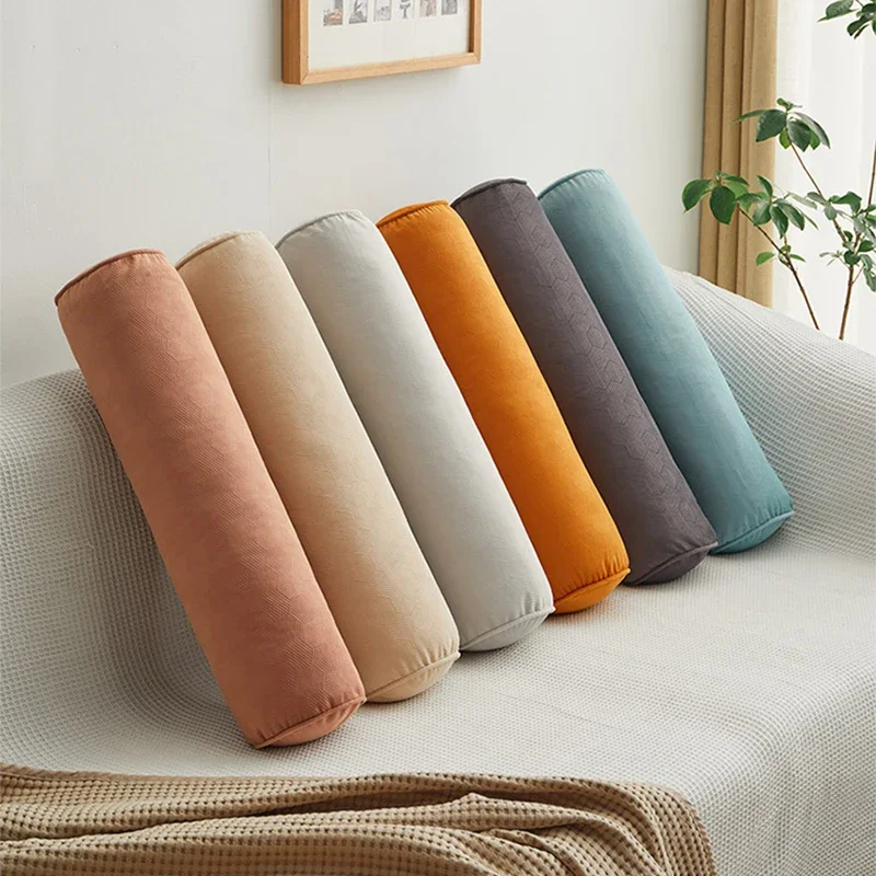Bolster Cushion Round - รอบหมอนเตียงที่ถอดออกได้ม้วนหัวขากลับไม้สนับสนุน Light Travel คอลัมน์หมอนหนุนล้างทําความสะอาดได้เบาะทรงกระบอก