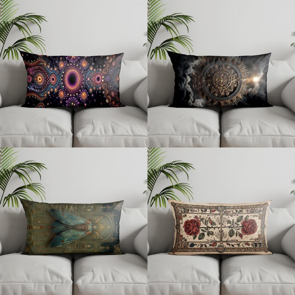 Bolster Cushion Round - ตกแต่งบ้านสีสันลึกลับรูปแบบกลมหมอนเหมาะสำหรับโซฟาห้องนอนรถหมอนอิงหมอนอิงสี่เหลี่ยมผืนผ้าเบาะหลัง