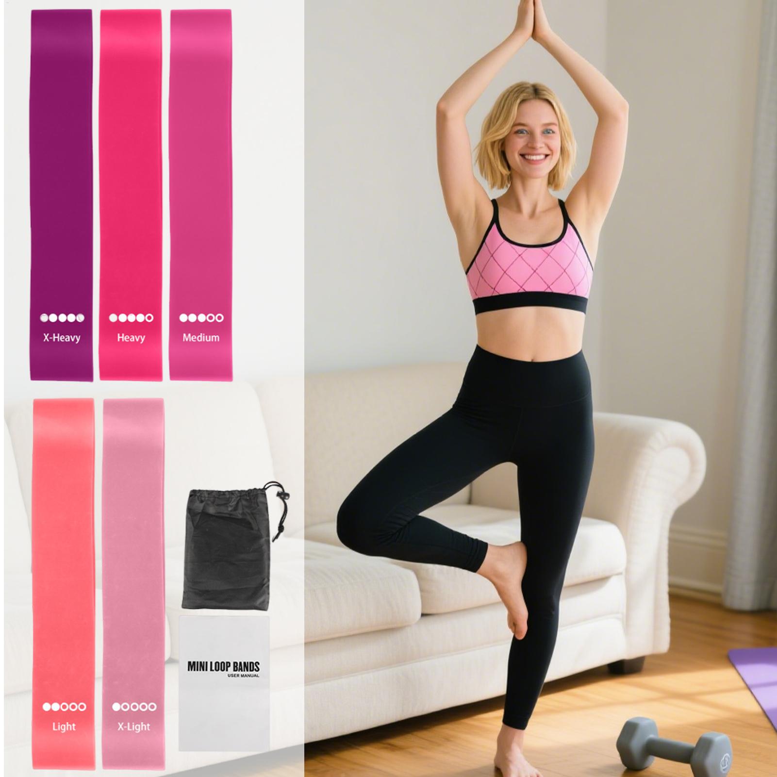 Pilates And Yoga Difference - ยางยืดออกกำลังกายโยคะ เหมาะสำหรับใช้ที่บ้าน มี 5 ระดับความต้านทาน อุปกรณ์ออกกำลังกายพิลาทิส