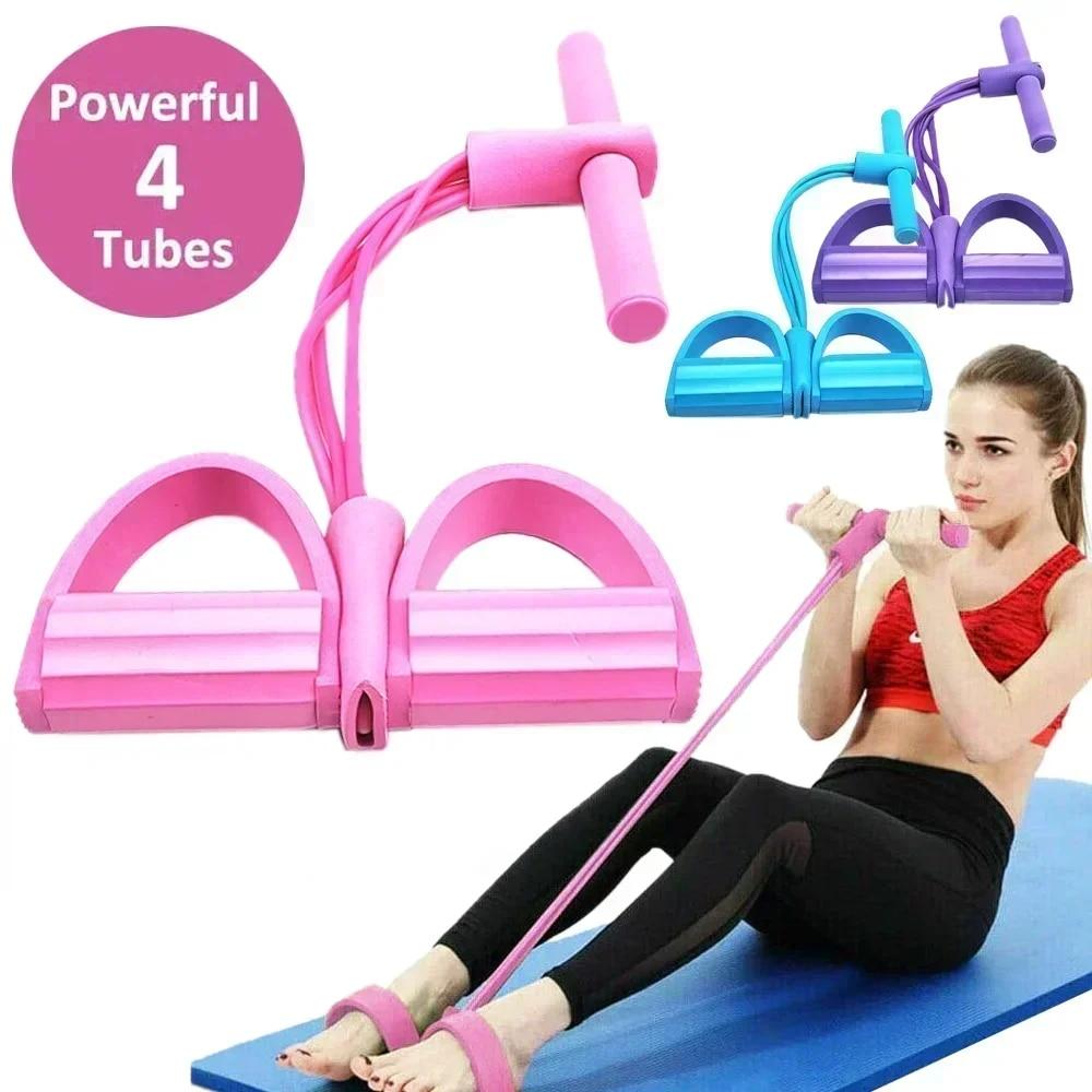 Pilates Yoga Board - ยางยืดออกกำลังกาย 4/6 ระดับ พร้อมที่จับกันลื่น สำหรับการออกกำลังกายที่บ้าน ฝึกกล้ามเนื้อหน้าท้อง