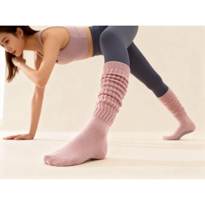 ถุงเท้าโยคะผ้าฝ้ายกันลื่นสำหรั - Pilates Yoga Youtube บทวิจารณ์และราคา