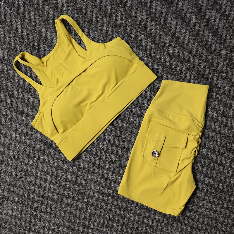 กางเกงขาสั้นออกกําลังกายชุดโยค - Pilates Yoga Set บทวิจารณ์และราคา