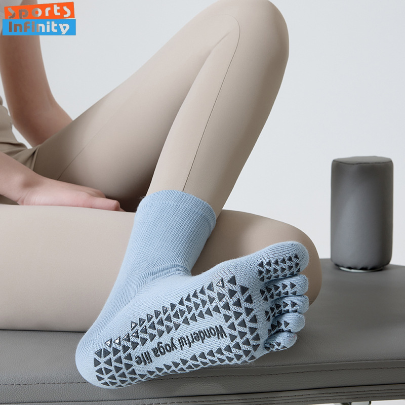 ถุงเท้าโยคะแบบห้านิ้วแยกนิ้ว ป - Pilates Yoga Youtube บทวิจารณ์และราคา