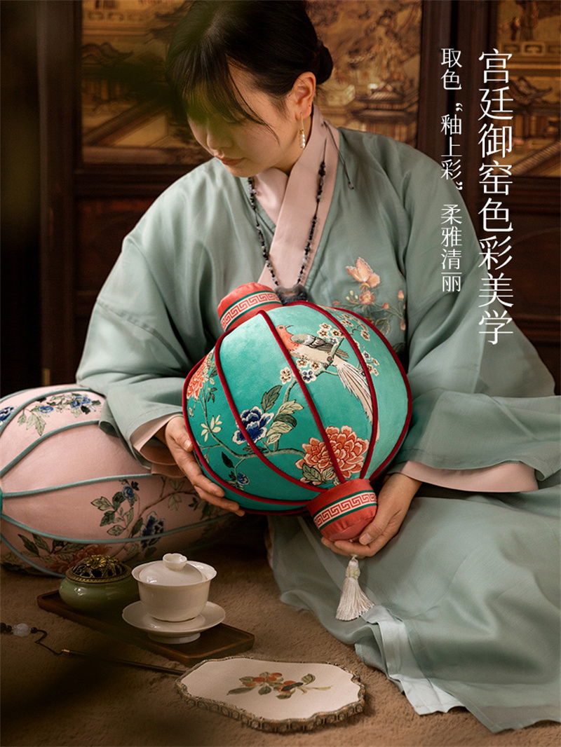 หมอนอิงลายดอกไม้และนกสไตล์จีนโ - Bolster Cushion Round บทวิจารณ์และราคา